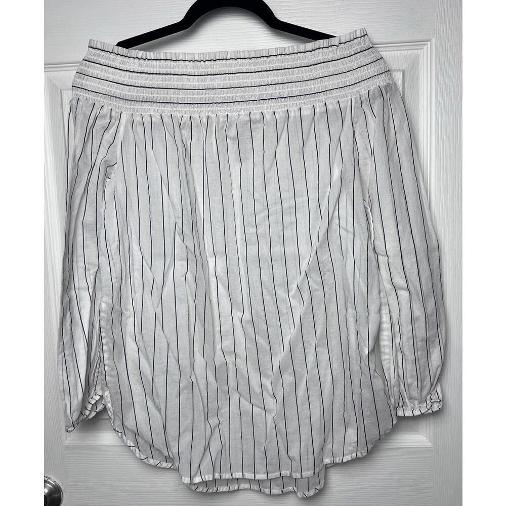 MICHAEL Michael Kors Women's Striped Off-The-Shoulder Casual Top Size Medium